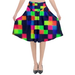 Squares Flared Midi Skirt by dawnsiegler