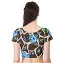 Floral Giraffe Print Short Sleeve Crop Top View2