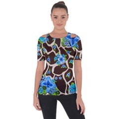 Floral Giraffe Print Short Sleeve Top by dawnsiegler