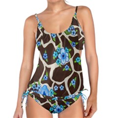 Floral Giraffe Print Tankini Set by dawnsiegler