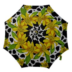 Floral Cow Print Hook Handle Umbrellas (large)