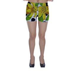 Floral Cow Print Skinny Shorts