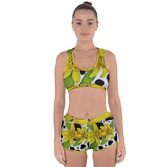 Floral Cow Print Racerback Boyleg Bikini Set