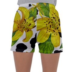 Floral Cow Print Sleepwear Shorts by dawnsiegler