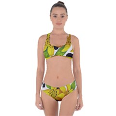 Floral Cow Print Criss Cross Bikini Set by dawnsiegler