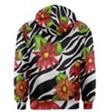 Floral Zebra Print Men s Zipper Hoodie View2