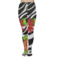 Floral Zebra Print Women s Tights by dawnsiegler