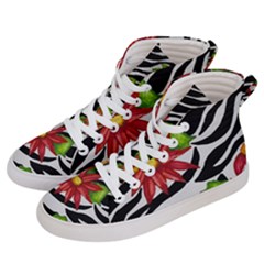 Floral Zebra Print Women s Hi-top Skate Sneakers by dawnsiegler