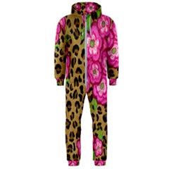 Floral Leopard Print Hooded Jumpsuit (men)  by dawnsiegler