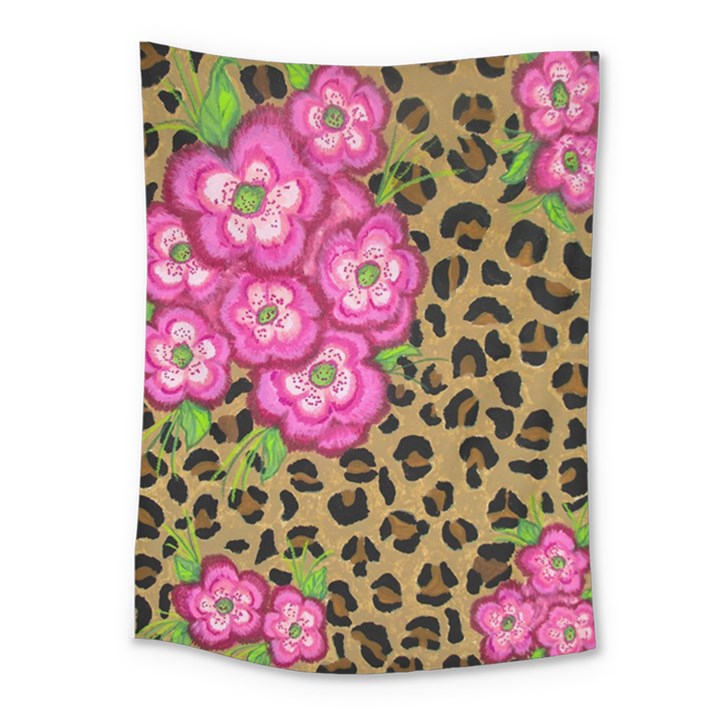 Floral Leopard Print Medium Tapestry