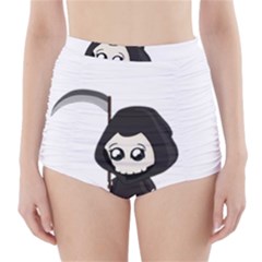 Cute Grim Reaper High-waisted Bikini Bottoms by Valentinaart