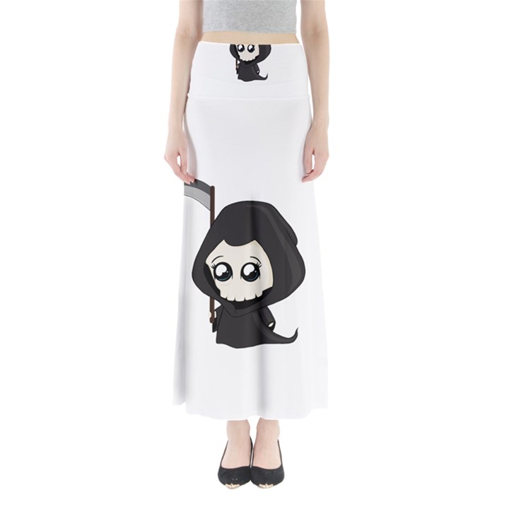 Cute Grim Reaper Full Length Maxi Skirt