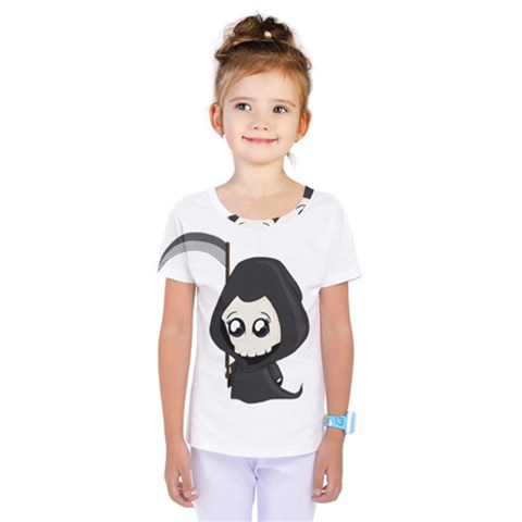 Cute Grim Reaper Kids  One Piece Tee by Valentinaart