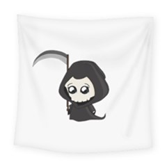 Cute Grim Reaper Square Tapestry (large) by Valentinaart