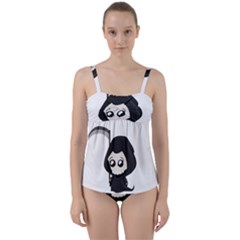 Cute Grim Reaper Twist Front Tankini Set by Valentinaart