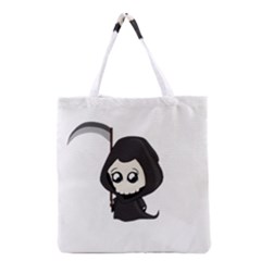 Cute Grim Reaper Grocery Tote Bag by Valentinaart