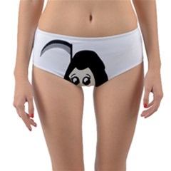 Cute Grim Reaper Reversible Mid-waist Bikini Bottoms by Valentinaart