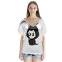 Cute Grim Reaper V-Neck Flutter Sleeve Top View1