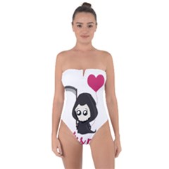 Cute Grim Reaper Tie Back One Piece Swimsuit