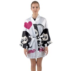 Cute Grim Reaper Long Sleeve Kimono Robe by Valentinaart