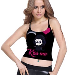 Cute Grim Reaper Spaghetti Strap Bra Top by Valentinaart