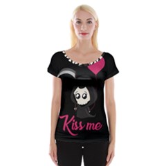 Cute Grim Reaper Cap Sleeve Tops by Valentinaart