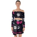 Cute Grim Reaper Off Shoulder Top with Skirt Set View1