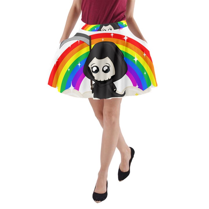 Cute Grim Reaper A-Line Pocket Skirt