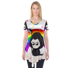 Cute Grim Reaper Short Sleeve Tunic  by Valentinaart