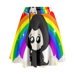 Cute Grim Reaper High Waist Skirt by Valentinaart