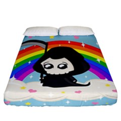 Cute Grim Reaper Fitted Sheet (california King Size) by Valentinaart