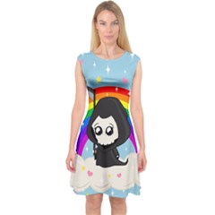 Cute Grim Reaper Capsleeve Midi Dress by Valentinaart