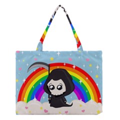 Cute Grim Reaper Medium Tote Bag by Valentinaart