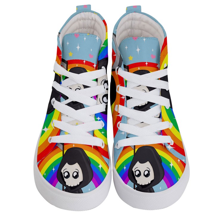 Cute Grim Reaper Kid s Hi-Top Skate Sneakers