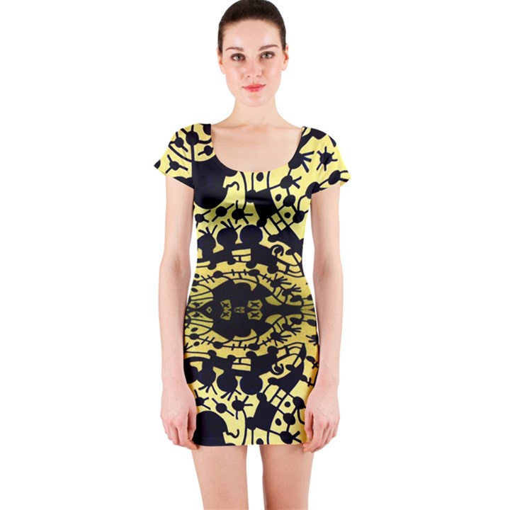 DNA MIRROIR Short Sleeve Bodycon Dress