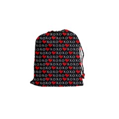 Xoxo Valentines Day Pattern Drawstring Pouches (small)  by Valentinaart