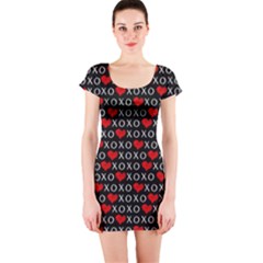 Xoxo Valentines Day Pattern Short Sleeve Bodycon Dress by Valentinaart