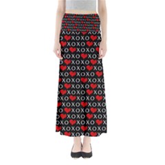 Xoxo Valentines Day Pattern Full Length Maxi Skirt by Valentinaart