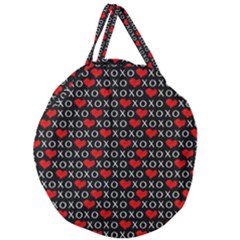 Xoxo Valentines Day Pattern Giant Round Zipper Tote by Valentinaart