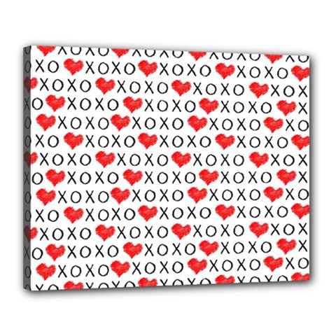 Xoxo Valentines Day Pattern Canvas 20  X 16  by Valentinaart