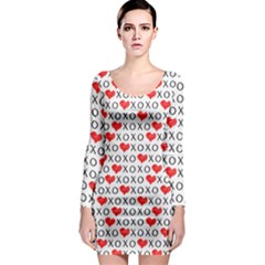 Xoxo Valentines Day Pattern Long Sleeve Bodycon Dress by Valentinaart