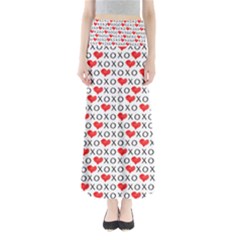 Xoxo Valentines Day Pattern Full Length Maxi Skirt by Valentinaart