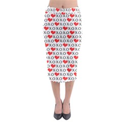 Xoxo Valentines Day Pattern Midi Pencil Skirt by Valentinaart