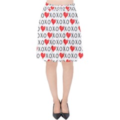 Xoxo Valentines Day Pattern Velvet High Waist Skirt by Valentinaart