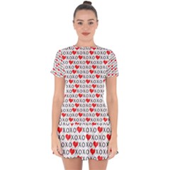 Xoxo Valentines Day Pattern Drop Hem Mini Chiffon Dress by Valentinaart