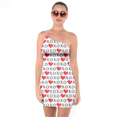 Xoxo Valentines Day Pattern One Soulder Bodycon Dress by Valentinaart