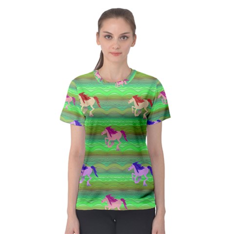 Rainbow Ponies Women s Sport Mesh Tee by CosmicEsoteric