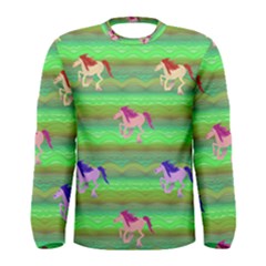 Rainbow Ponies Men s Long Sleeve Tee by CosmicEsoteric