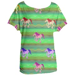 Rainbow Ponies Women s Oversized Tee by CosmicEsoteric