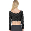 Black And White Grid Pattern Long Sleeve Crop Top View2